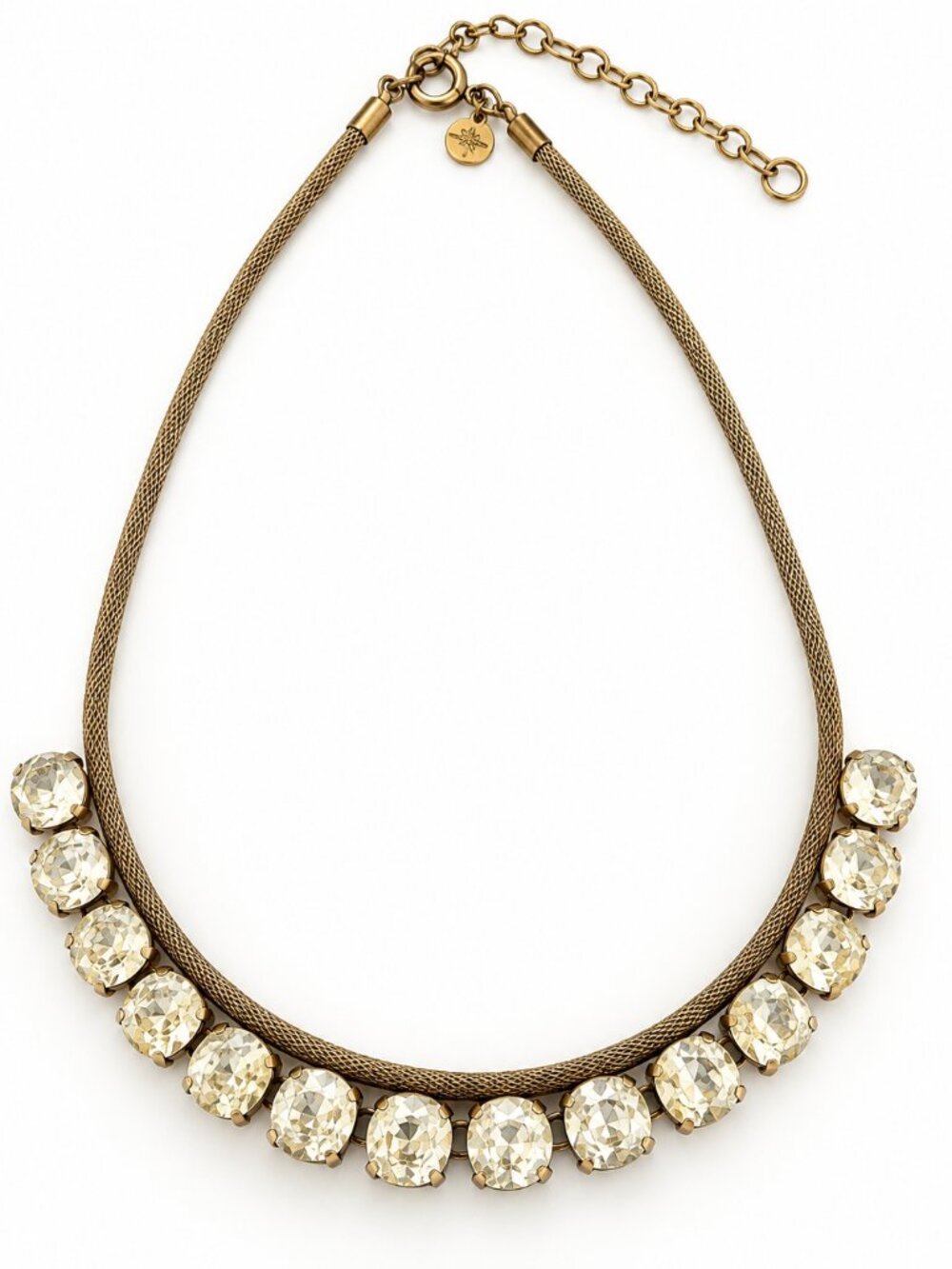 J.Crew Crystal Statement Necklace Gold Tone Rhinestone Bib Collar Jewelry
